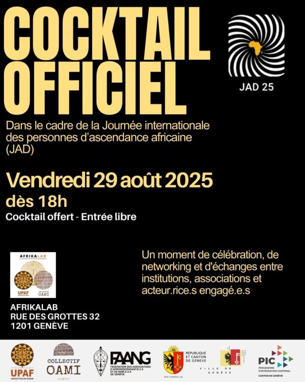 Cocktail officiel JAD 2025 - Genève, vendredi 29 août - Événement FAANG, UPAF et collectif OAMI