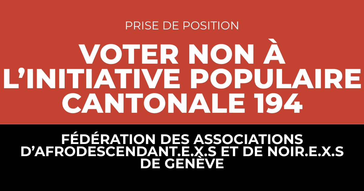 Bannière FAANG - Prise de position contre l'initiative populaire cantonale 194