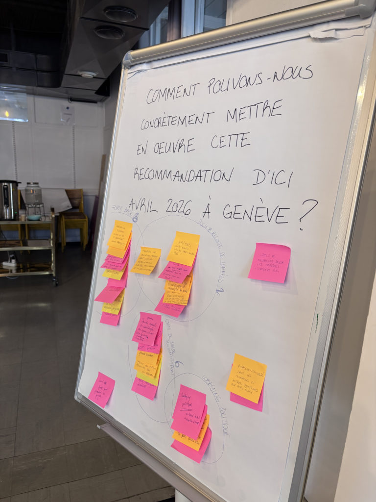 Flipboard de la séance de mise en œuvre des recommandations du rapport afro-cité santé & bien-être du 18 octobre.