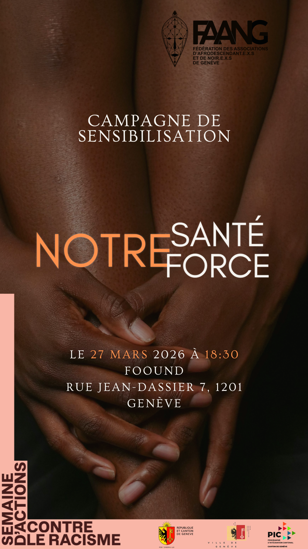 Campagne santé afrodescendante Genève - Notre santé notre force FAANG
